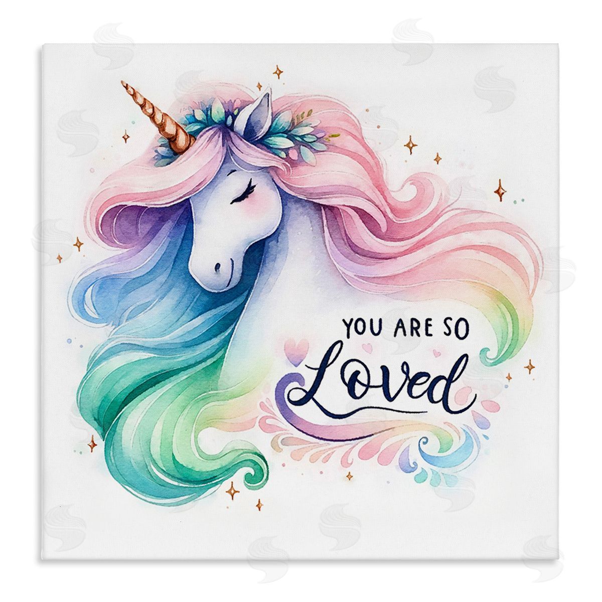 Amanda Greenwood So Loved Unicorn Canvas Wall Art Print