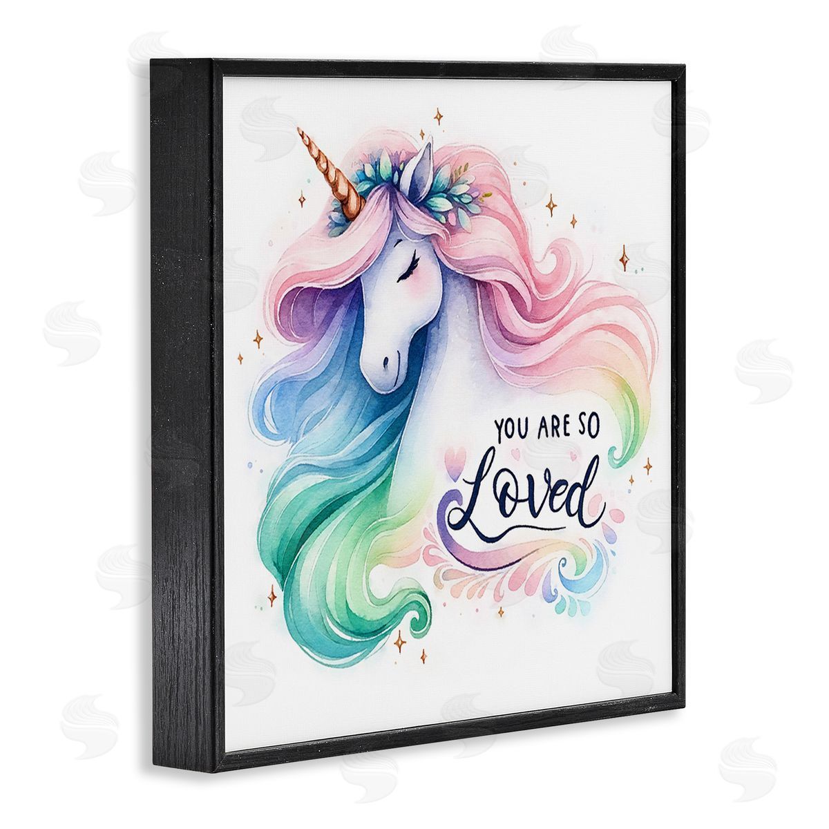 Amanda Greenwood So Loved Unicorn Black Framed Giclee Wall Art Print