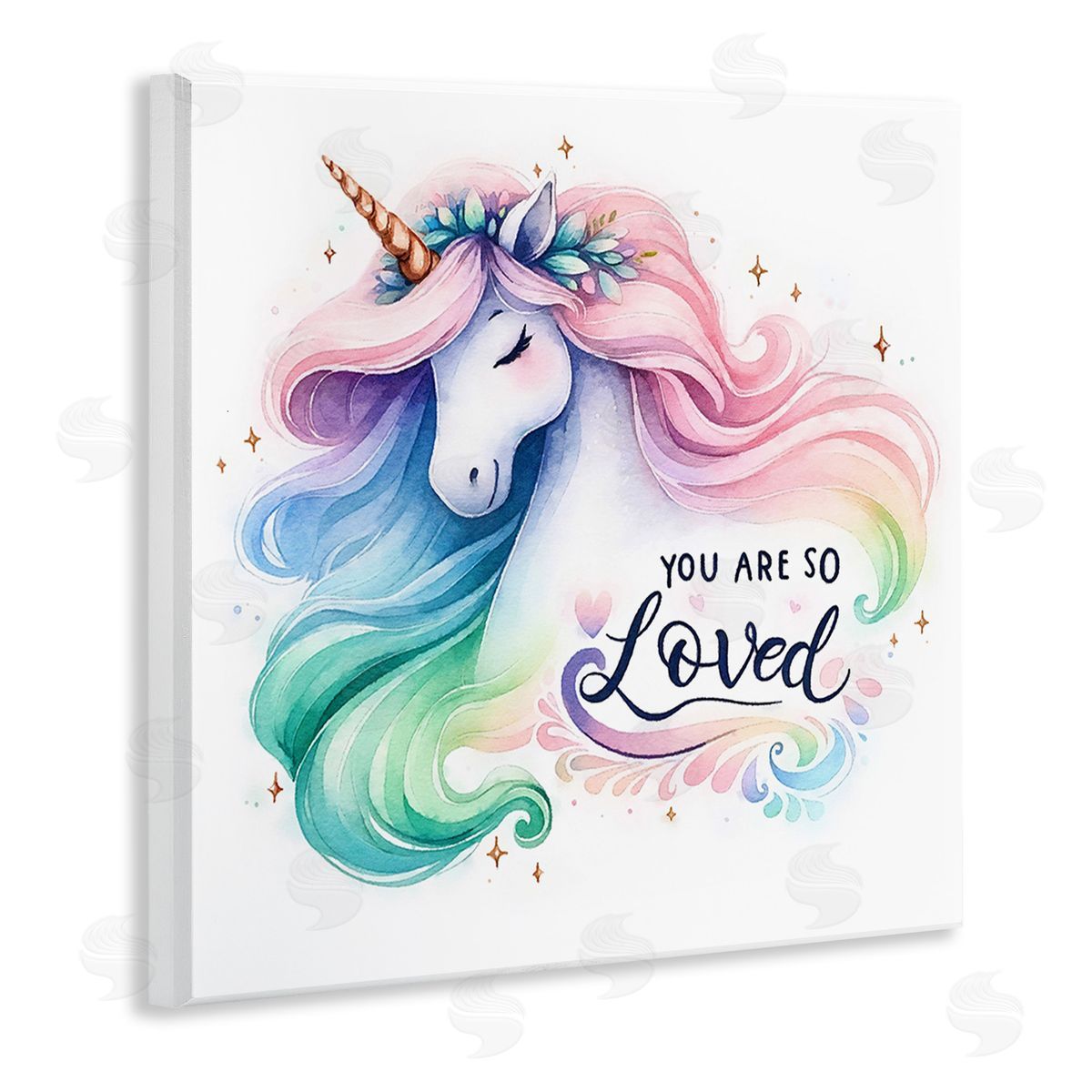 Amanda Greenwood So Loved Unicorn Wooden Wall Plaque Art Print