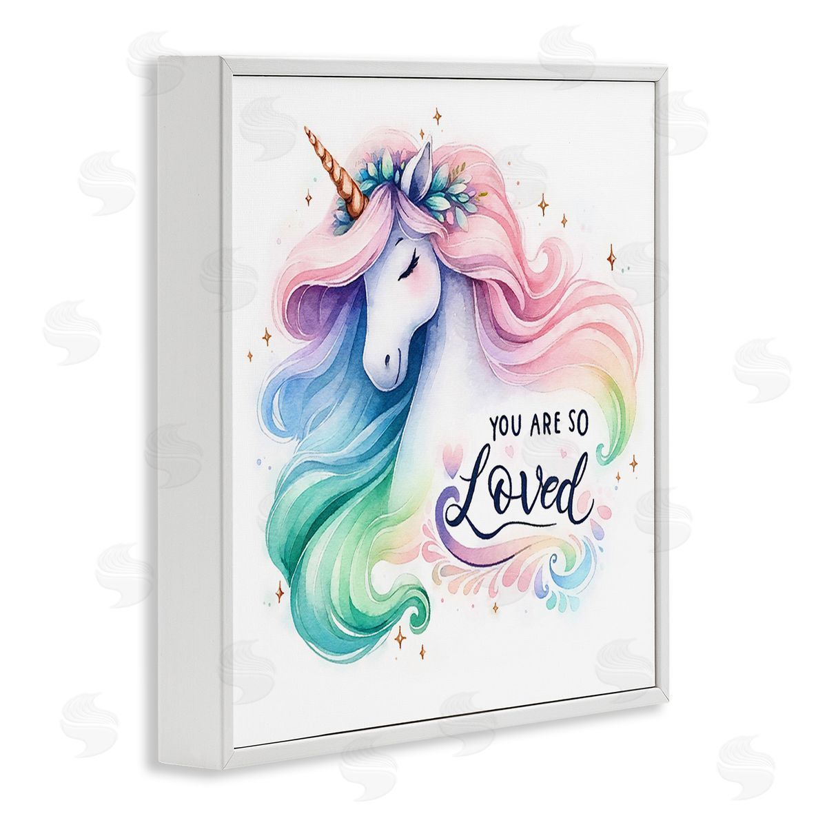 Amanda Greenwood So Loved Unicorn White Framed Giclee Wall Art Print