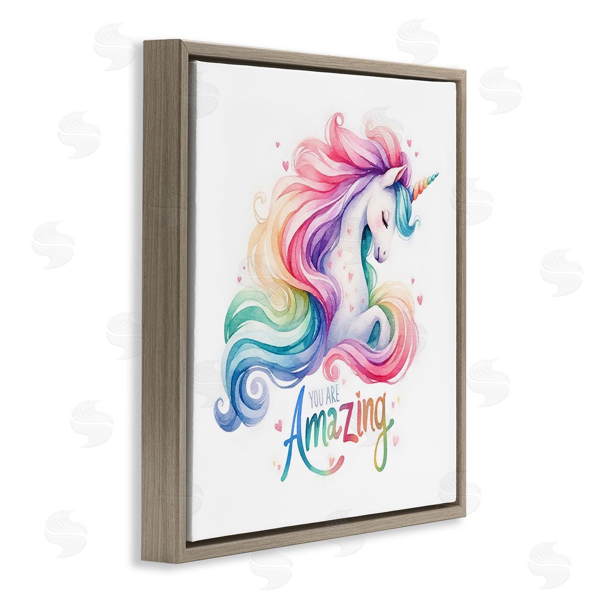 Amanda Greenwood You Are Amazing Unicorn Brown Floating Frame Canvas Wall Art Print