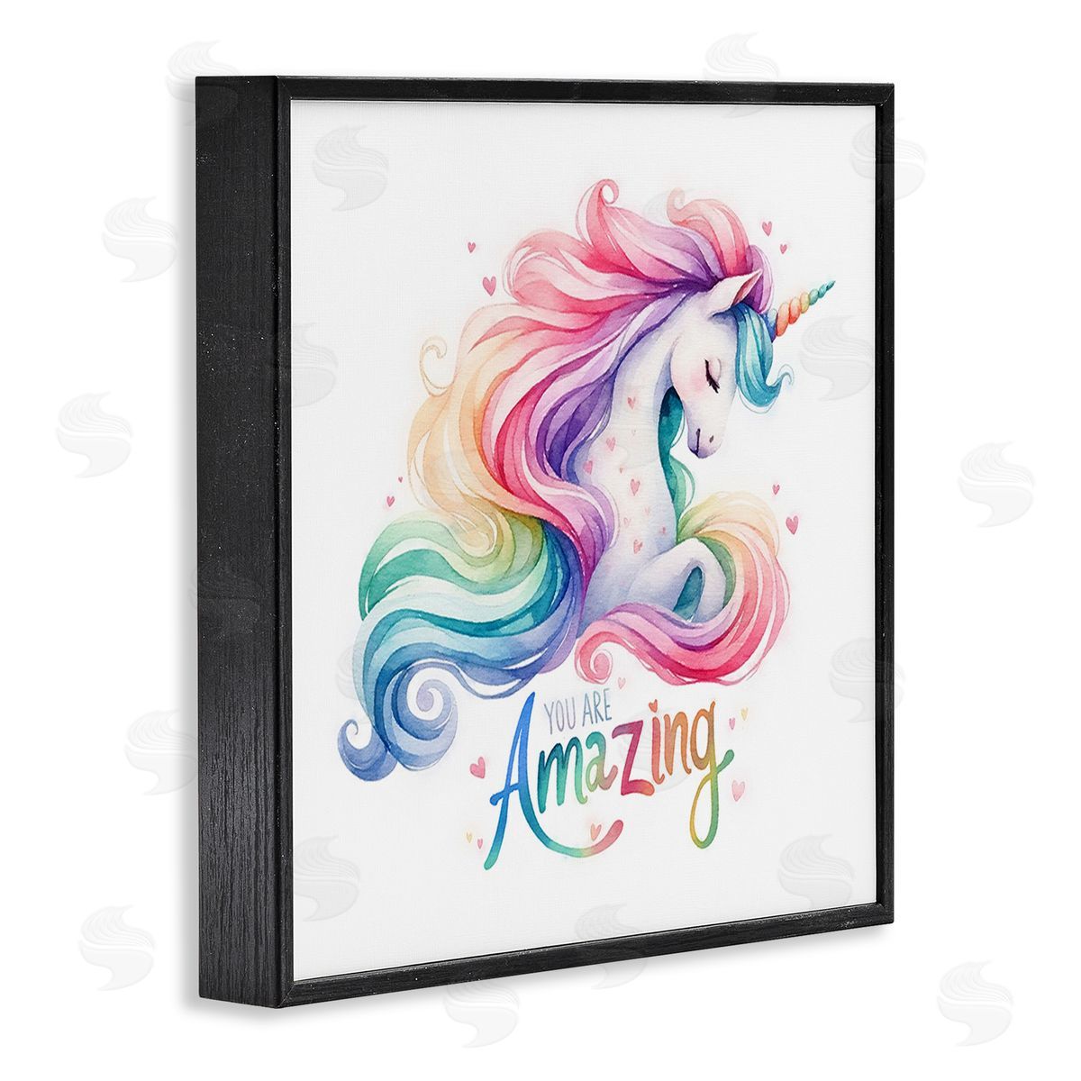 Amanda Greenwood You Are Amazing Unicorn Black Framed Giclee Wall Art Print