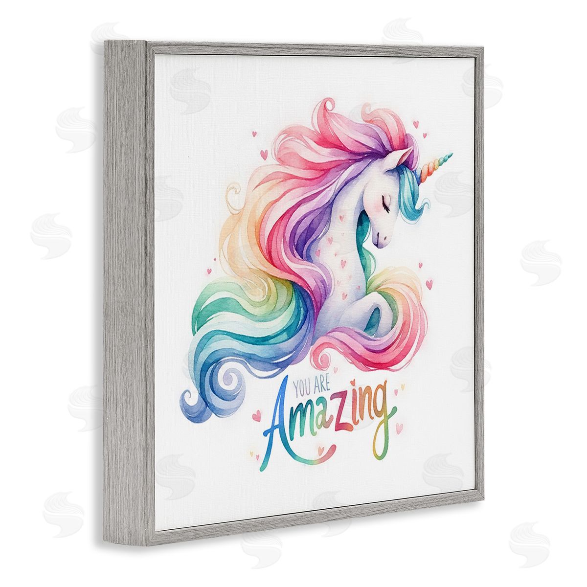 Amanda Greenwood You Are Amazing Unicorn Gray Framed Giclee Wall Art Print