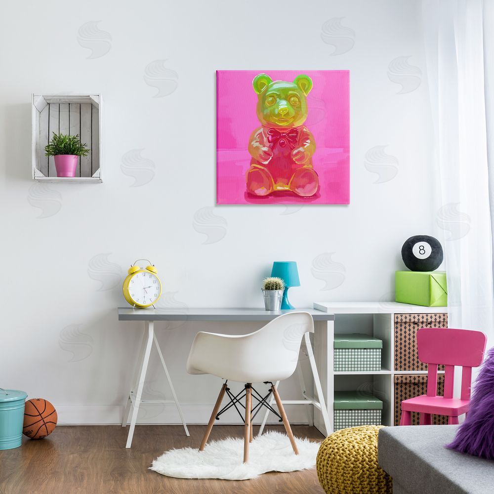 Amelia Noyes Bold Candy Bear Canvas Wall Art Print in Room