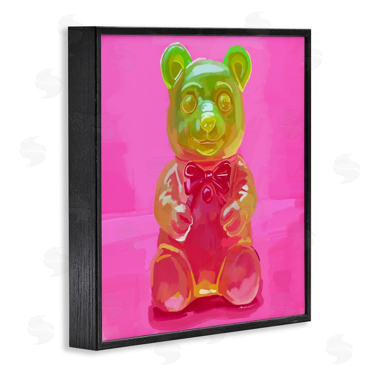 Amelia Noyes Bold Candy Bear Black Framed Giclee Wall Art Print
