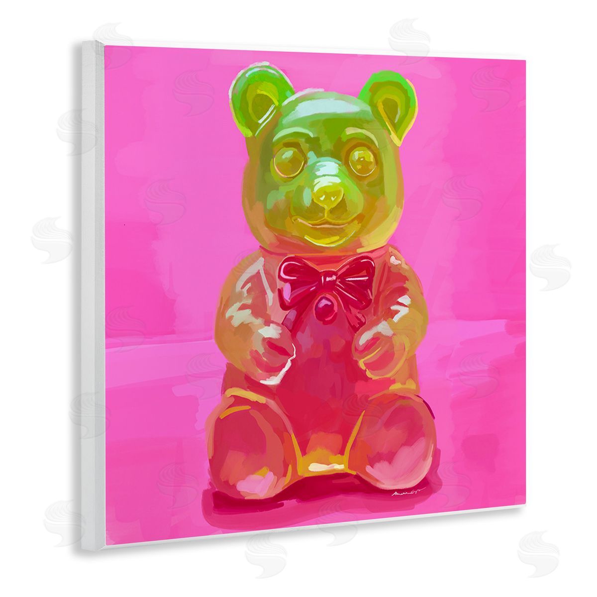 Amelia Noyes Bold Candy Bear Wooden Wall Plaque Art Print