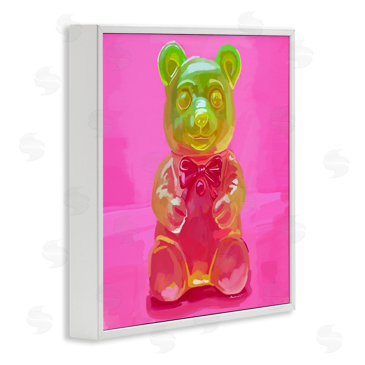 Amelia Noyes Bold Candy Bear White Framed Giclee Wall Art Print