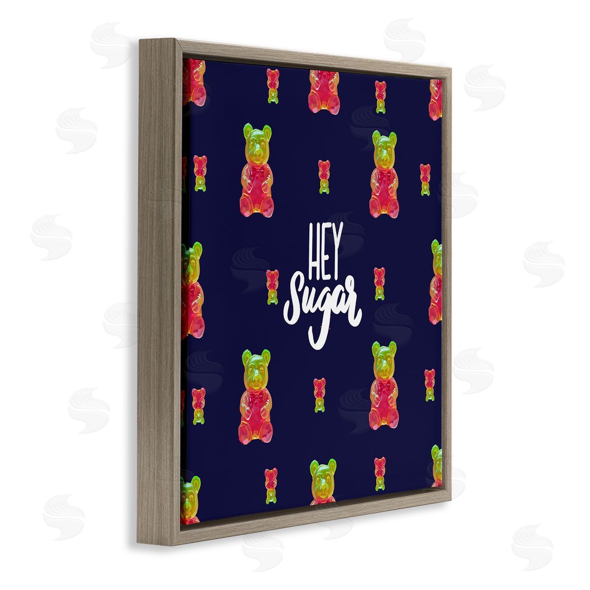 Amelia Noyes Hey Sugar Candy Bear Brown Floating Frame Canvas Wall Art Print