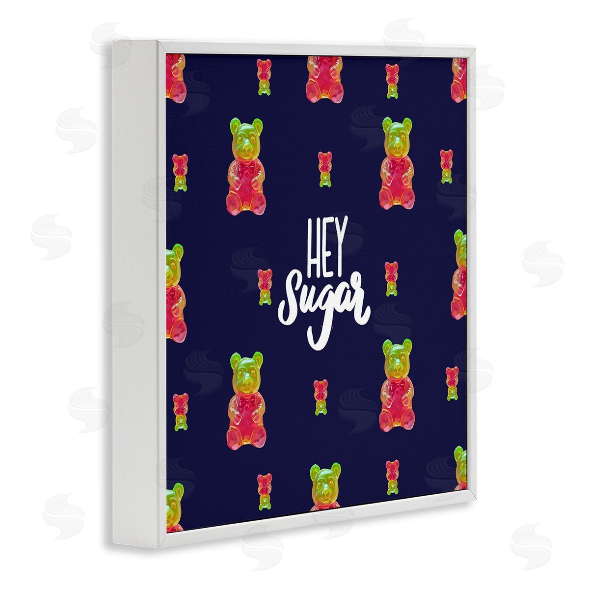 Amelia Noyes Hey Sugar Candy Bear White Framed Giclee Wall Art Print