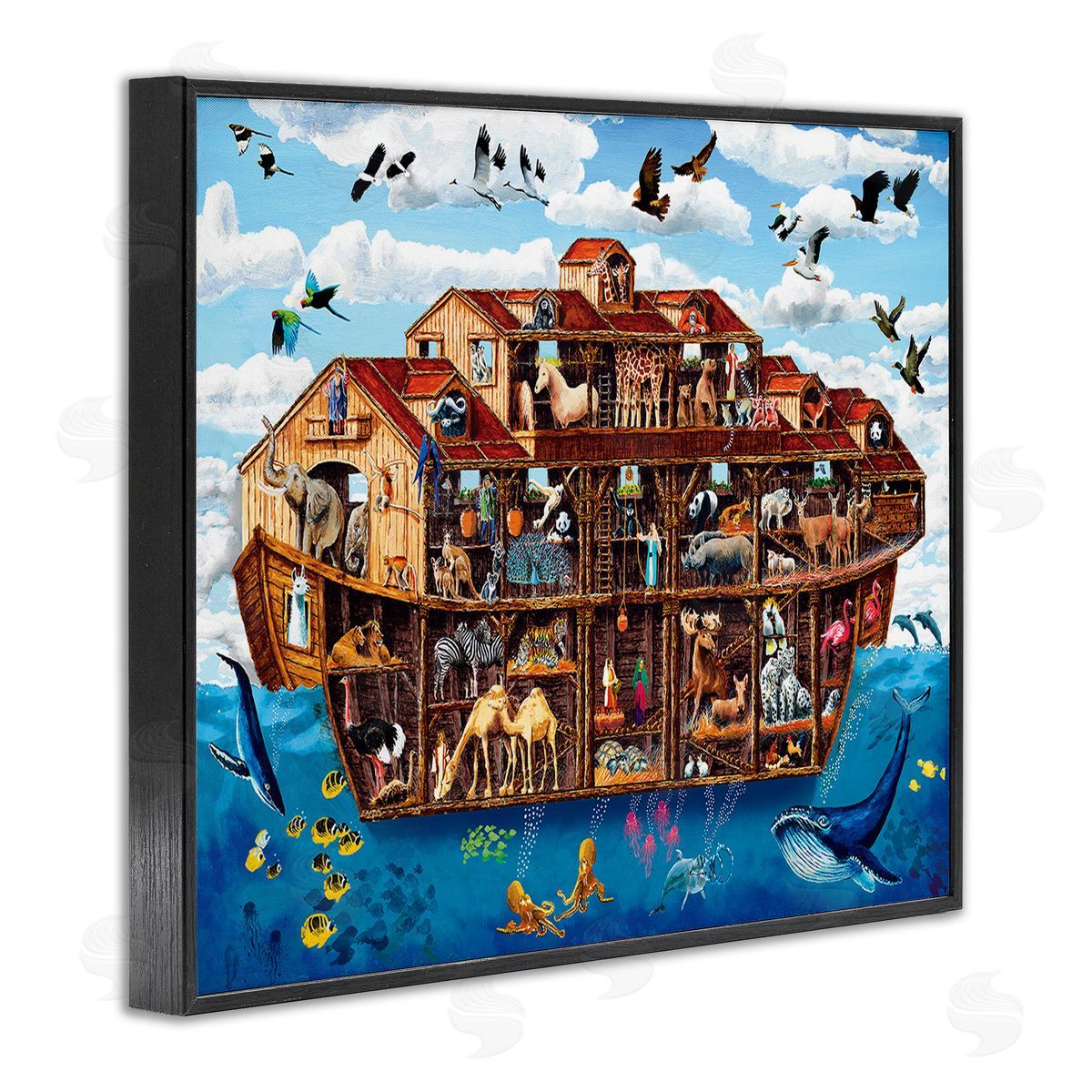 Art Poulin Noah's Ark Animals Black Framed Giclee Wall Art Print
