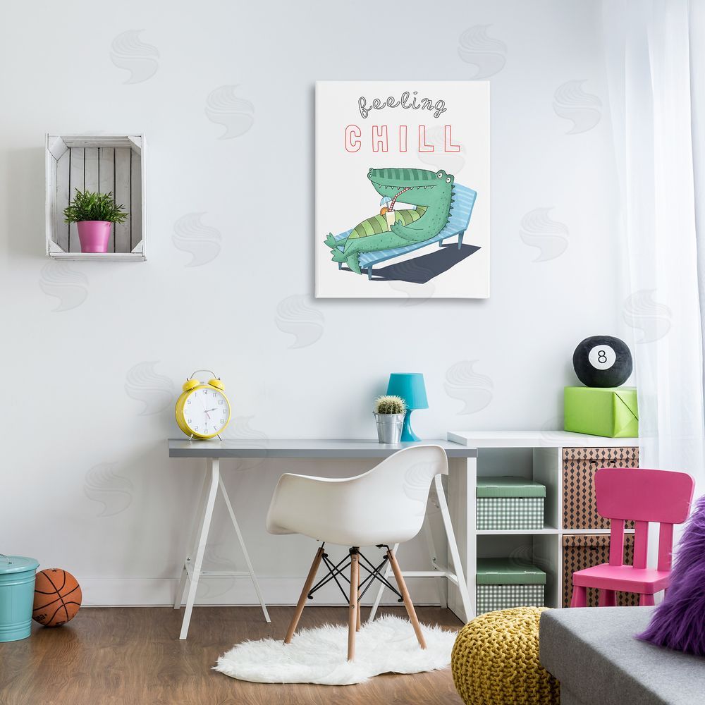 Carla Daly Feeling Chill Alligator Canvas Wall Art Print in Room