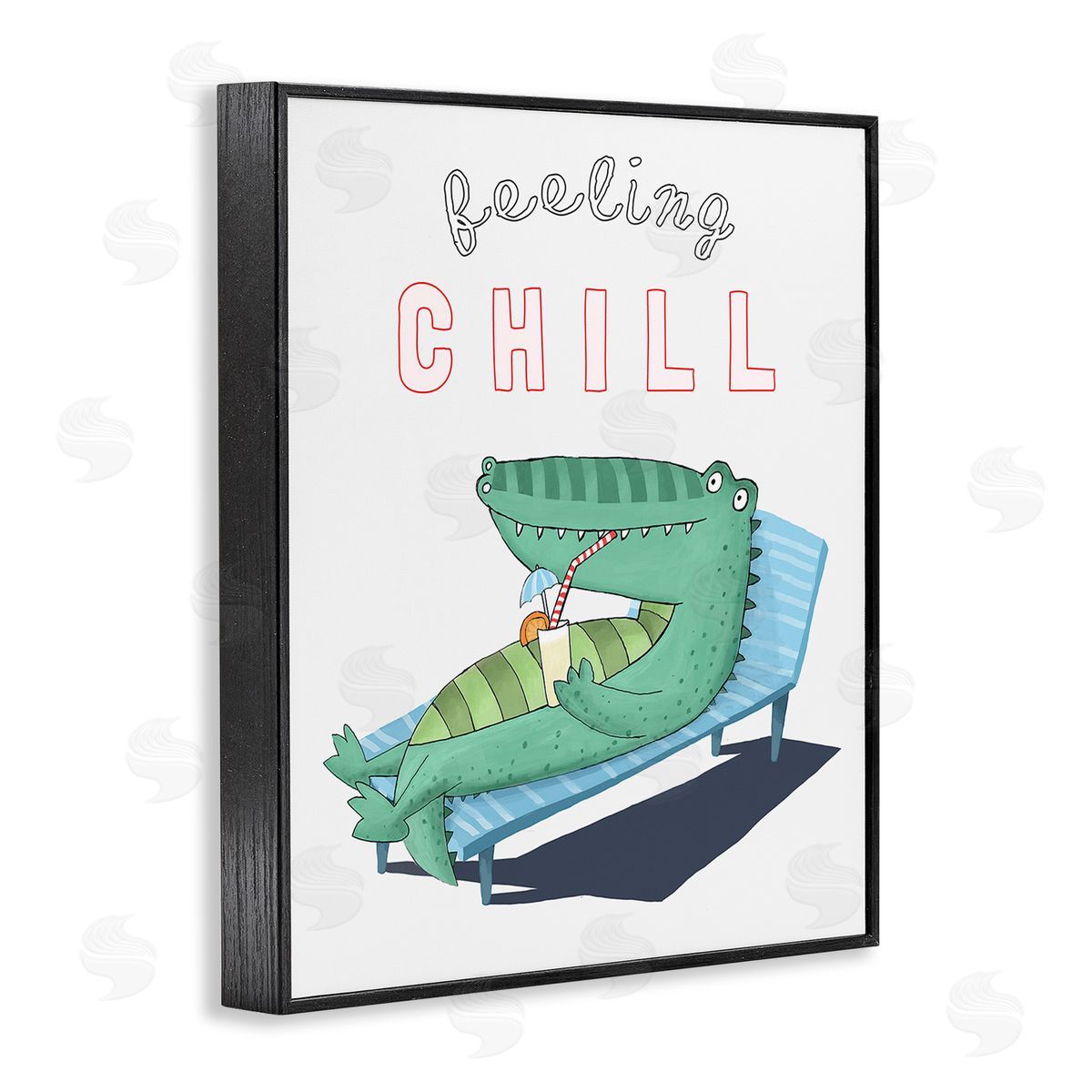 Carla Daly Feeling Chill Alligator Black Framed Giclee Wall Art Print