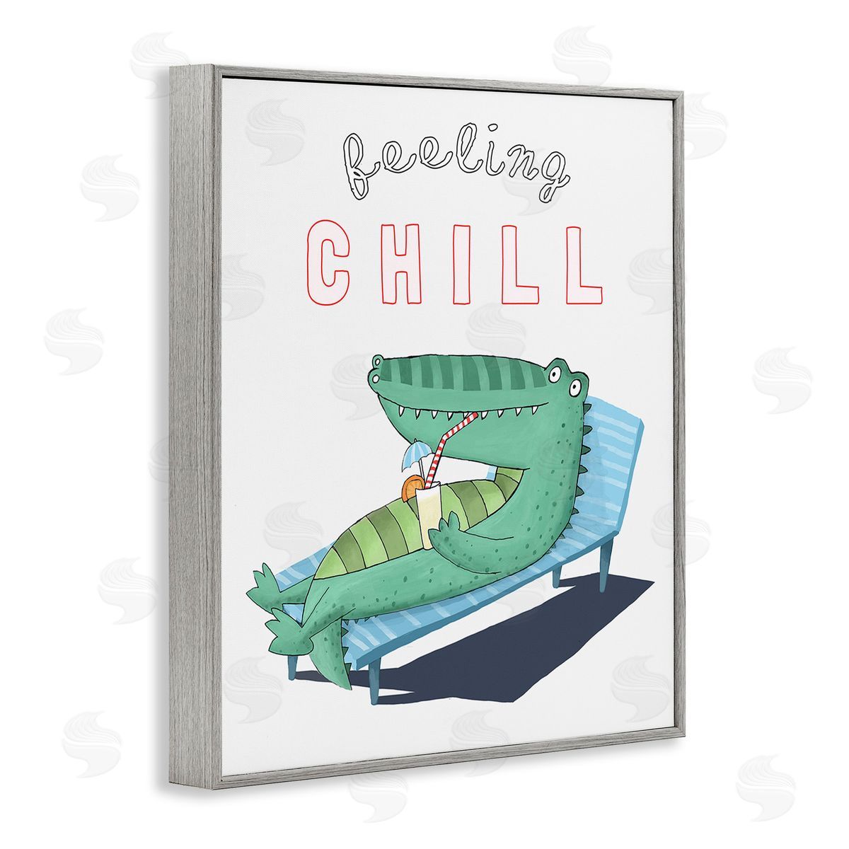 Carla Daly Feeling Chill Alligator Gray Framed Giclee Wall Art Print
