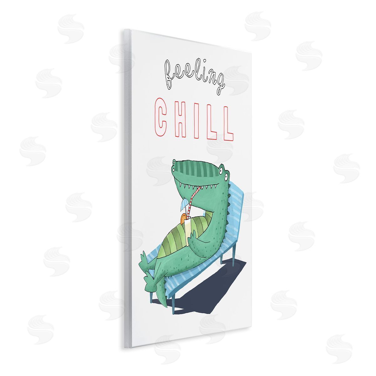 Carla Daly Feeling Chill Alligator Wooden Wall Plaque Art Print