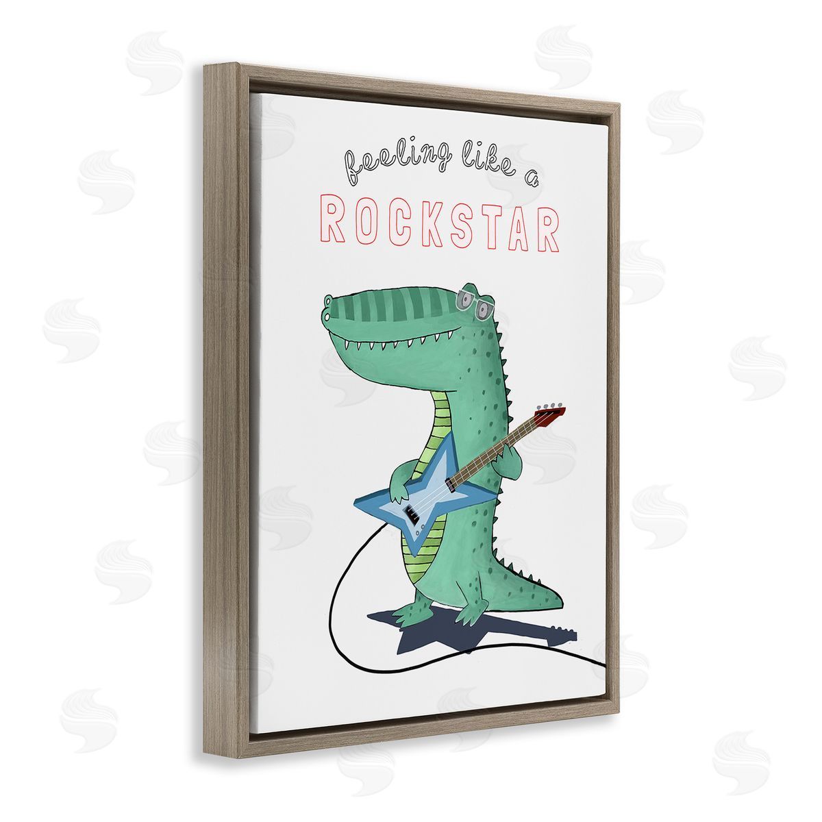 Carla Daly Like a Rockstar Alligator Brown Floating Frame Canvas Wall Art Print
