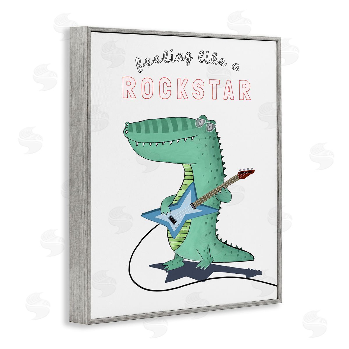 Carla Daly Like a Rockstar Alligator Gray Framed Giclee Wall Art Print