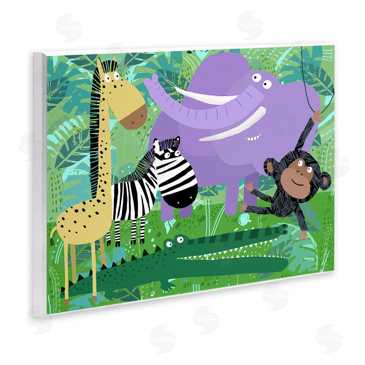 Carla Daly Jungle Wildlife Animals Wooden Wall Plaque Art Print