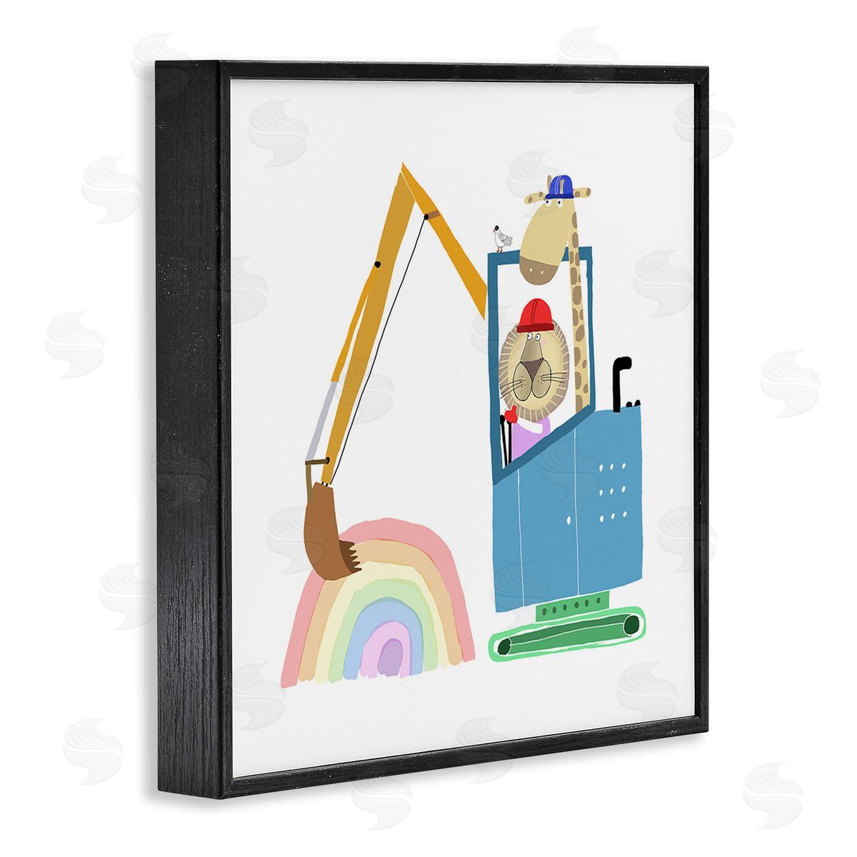 Carla Daly Animals Digging Rainbow Black Framed Giclee Wall Art Print
