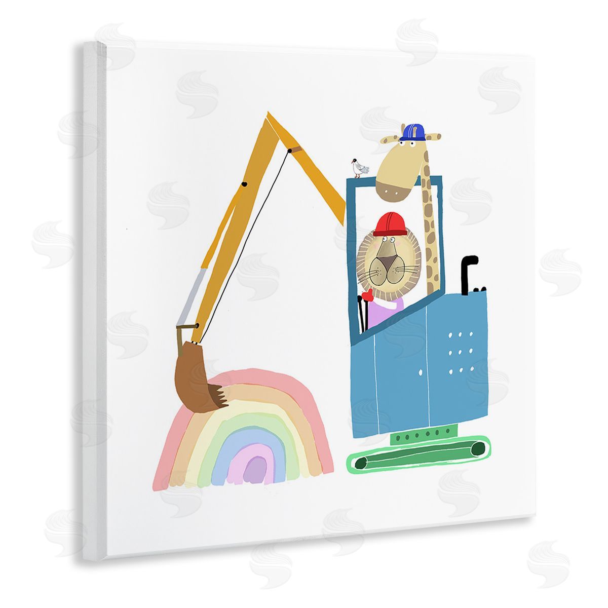 Carla Daly Animals Digging Rainbow Wooden Wall Plaque Art Print