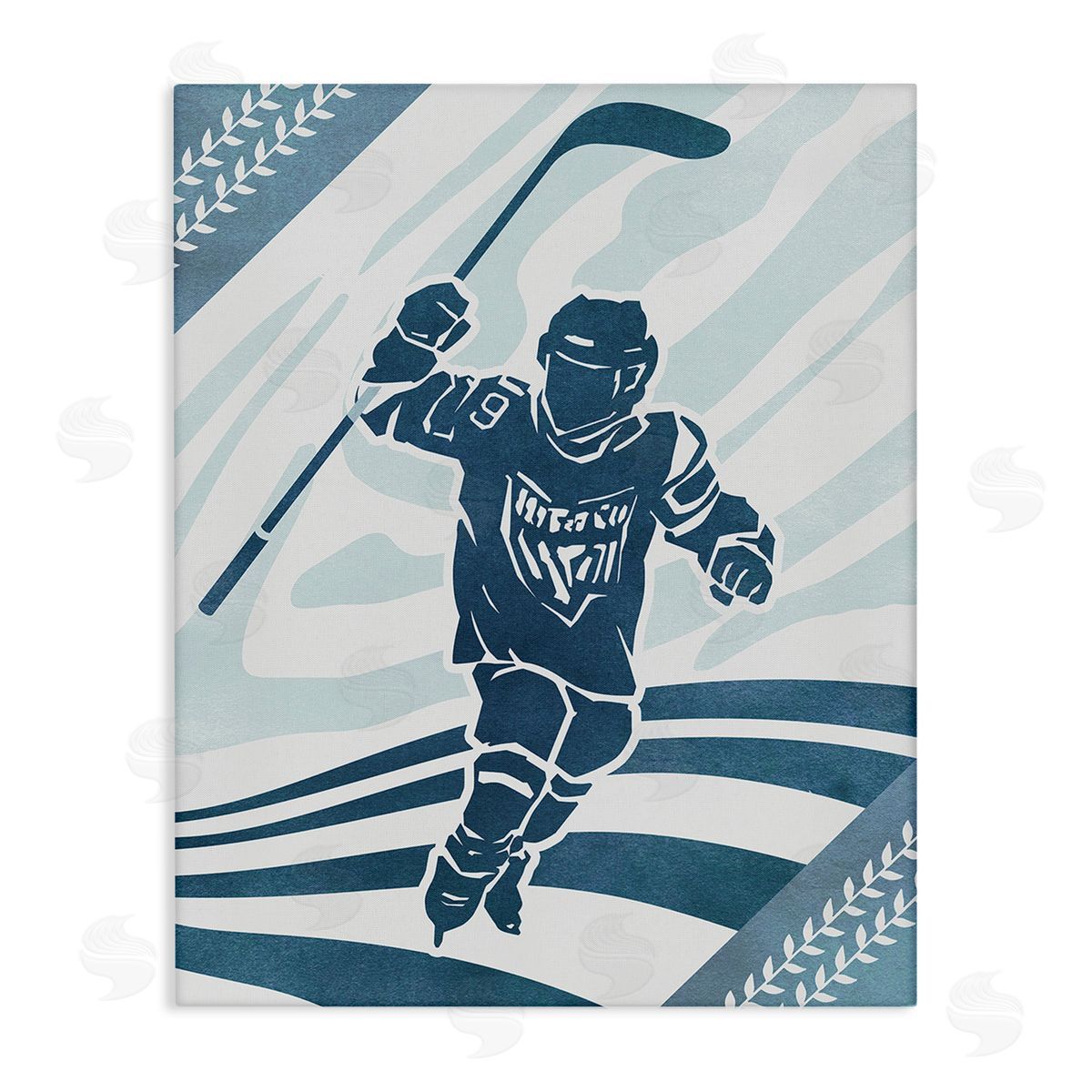 Ziwei Li Patterned Hockey Player Canvas Wall Art Print