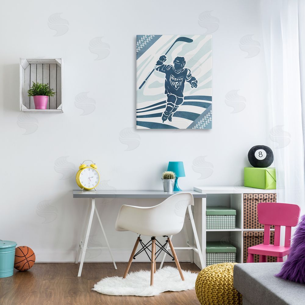 Ziwei Li Patterned Hockey Player Canvas Wall Art Print in Room