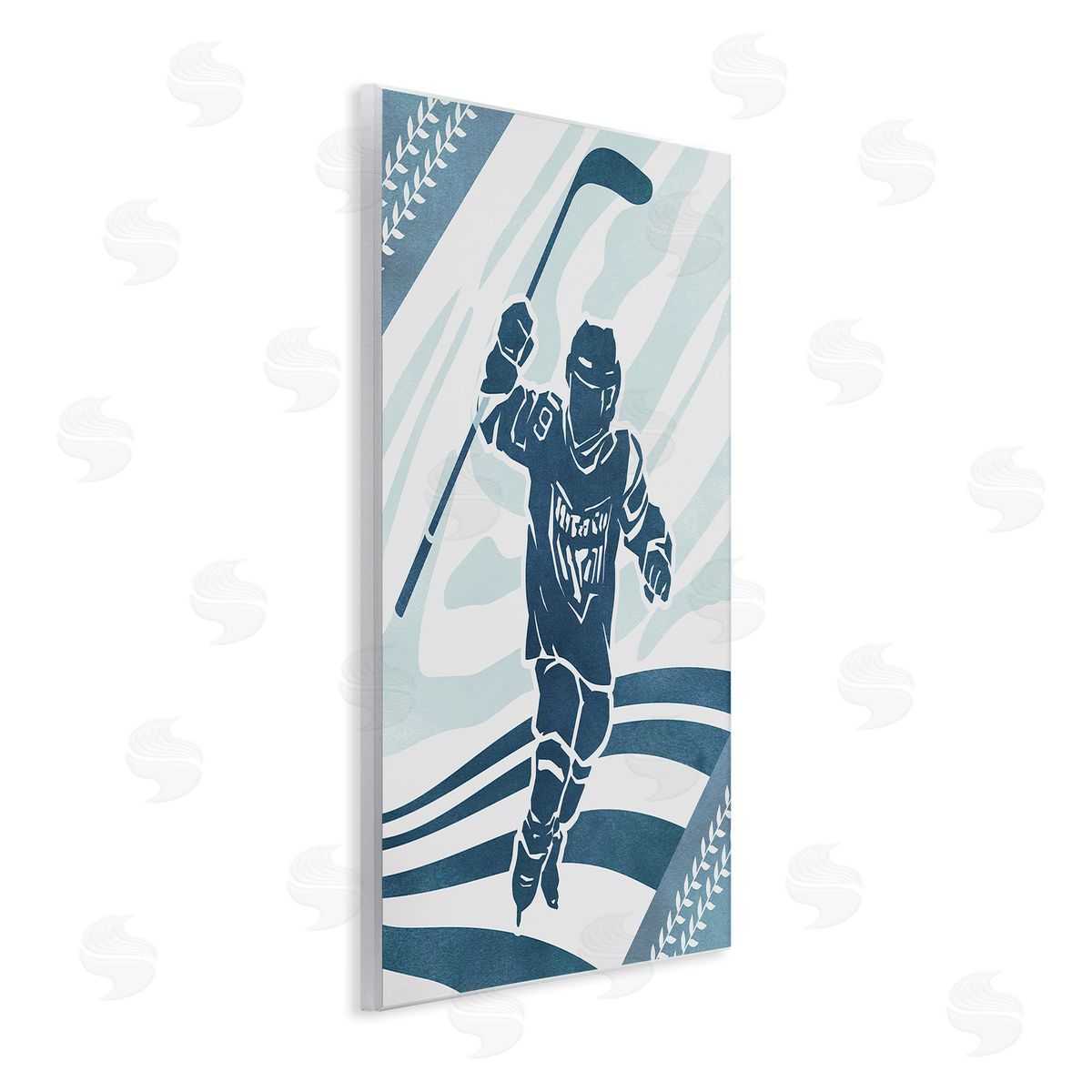 Ziwei Li Patterned Hockey Player Wooden Wall Plaque Art Print