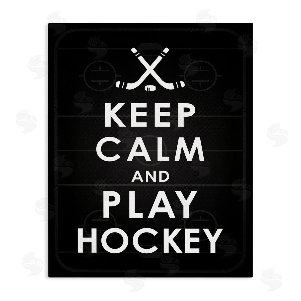 Jace Grey Keep Calm & Play Hockey Canvas Wall Art Print