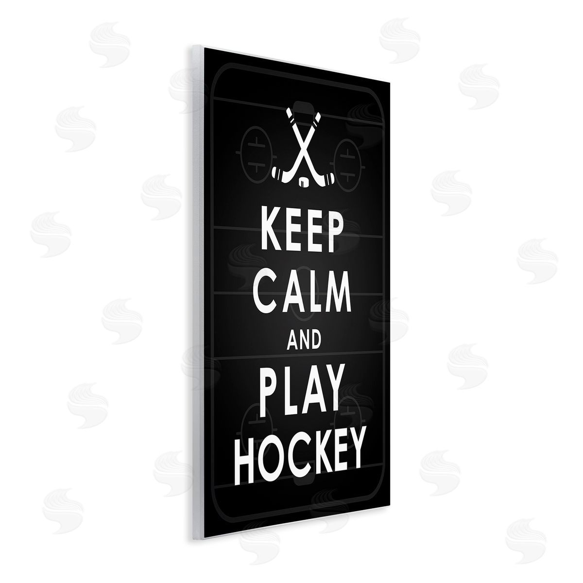 Jace Grey Keep Calm & Play Hockey Wooden Wall Plaque Art Print