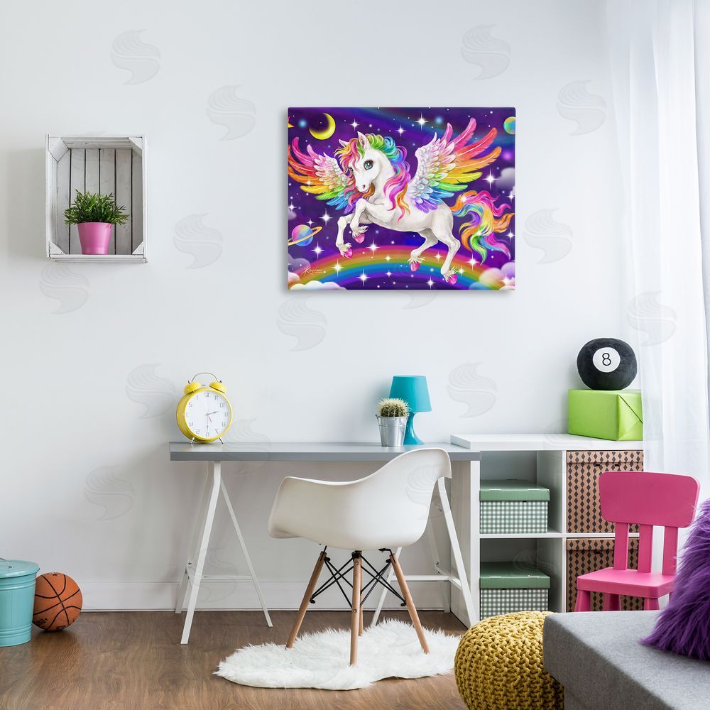 Kayomi Harai Outer Space Unicorn Canvas Wall Art Print in Room