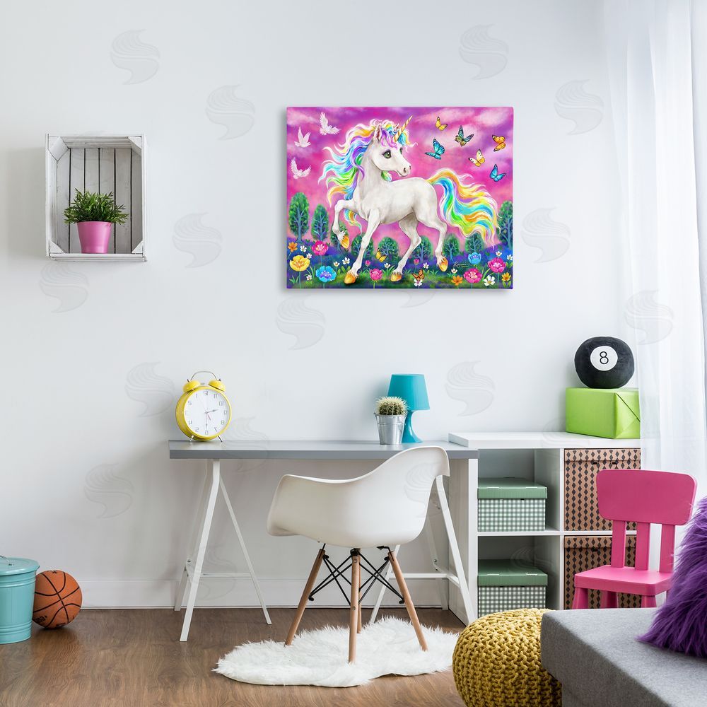 Kayomi Harai Unicorn in Meadow Canvas Wall Art Print in Room