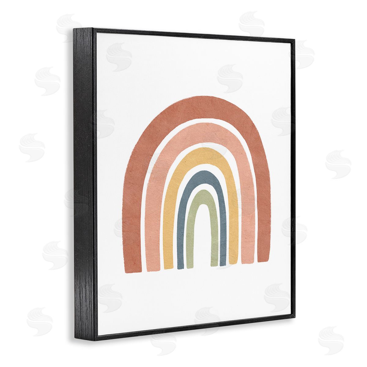 Lisa Nohren Boho Rainbow Stripes Black Framed Giclee Wall Art Print