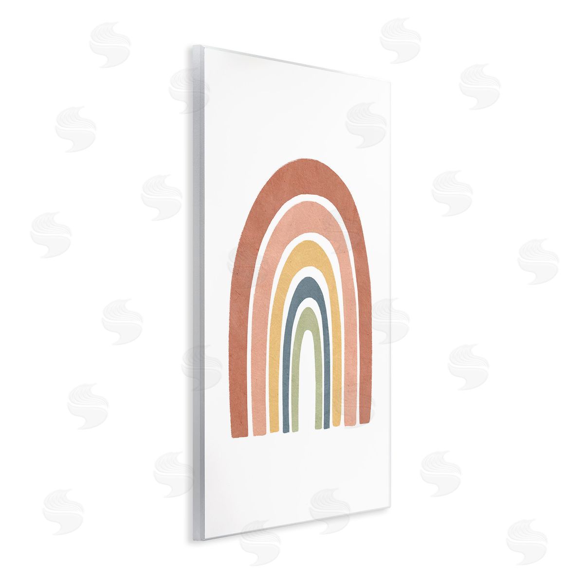 Lisa Nohren Boho Rainbow Stripes Wooden Wall Plaque Art Print