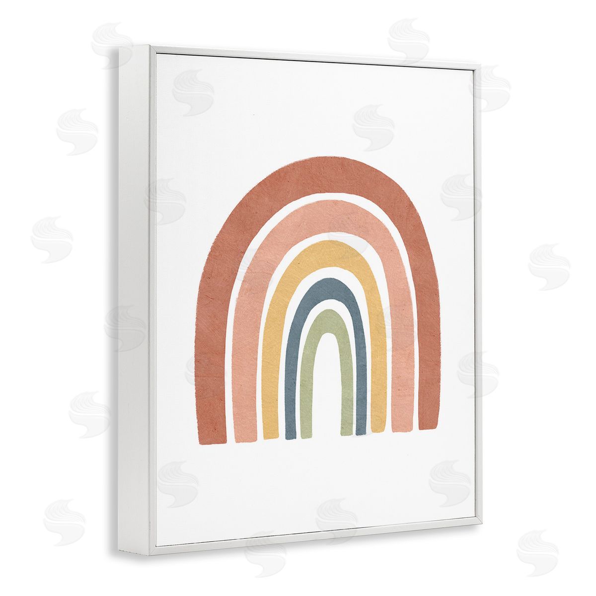 Lisa Nohren Boho Rainbow Stripes White Framed Giclee Wall Art Print