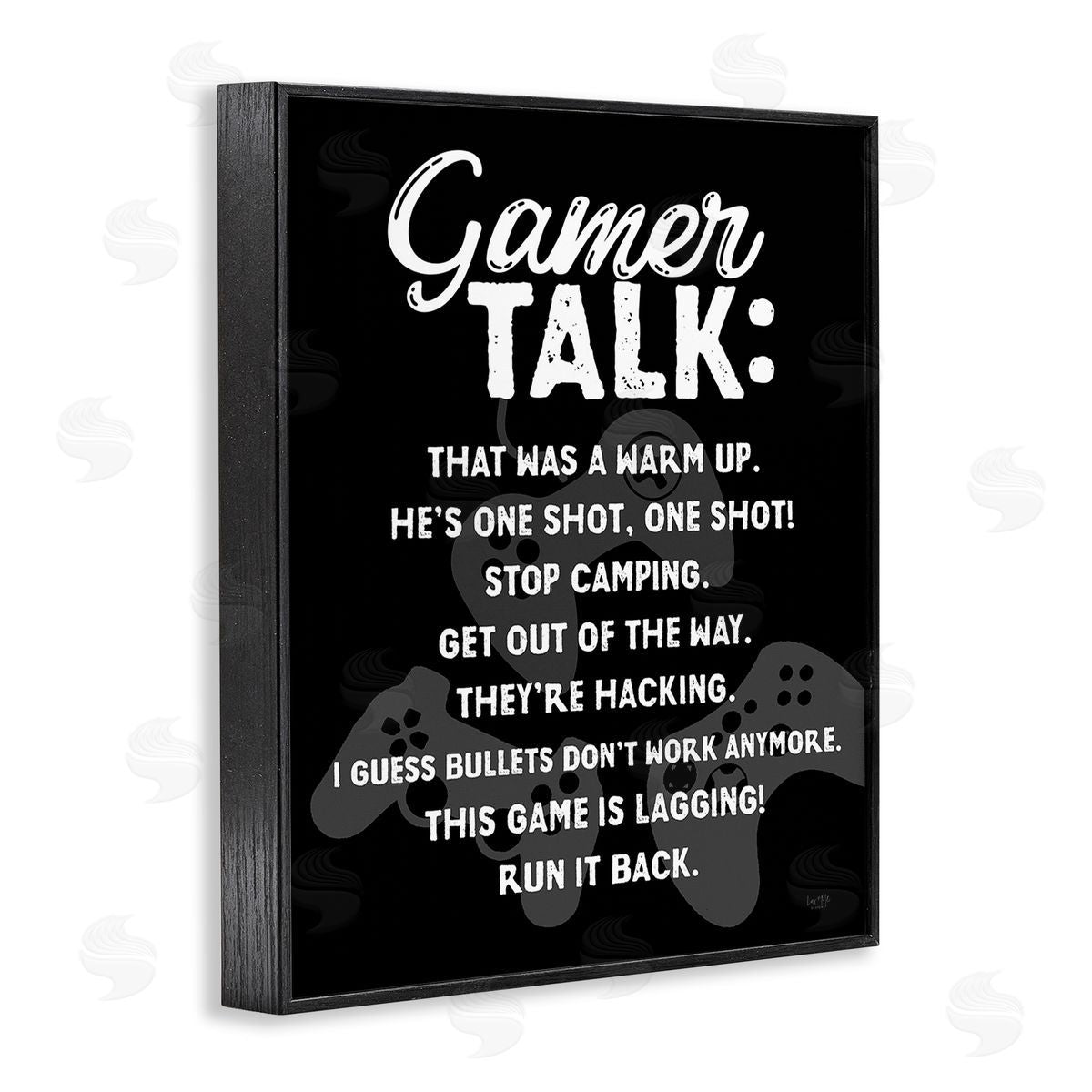 Lux + Me Designs Gamer Talk Phrases Black Framed Giclee Wall Art Print