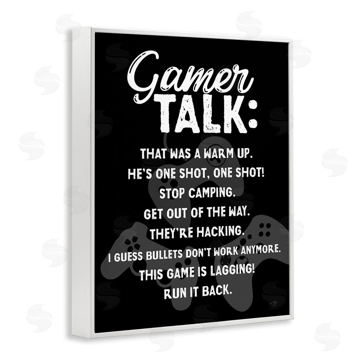 Lux + Me Designs Gamer Talk Phrases White Framed Giclee Wall Art Print