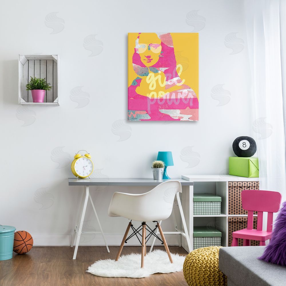 Molly Mattin Girl Power Abstract Face Canvas Wall Art Print in Room