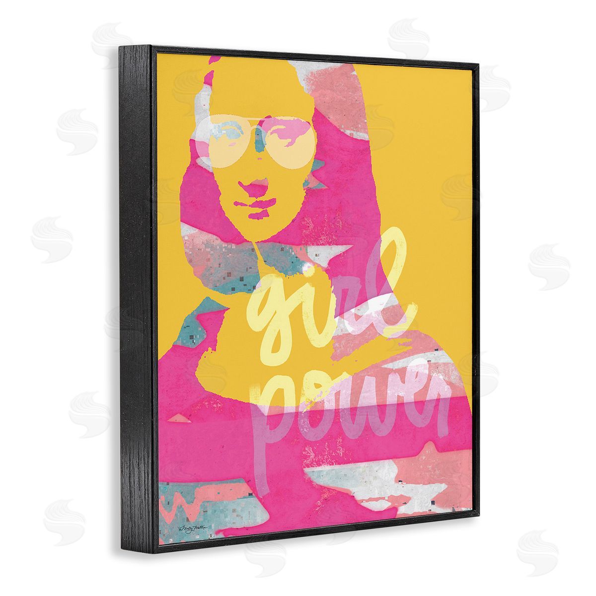 Molly Mattin Girl Power Abstract Face Black Framed Giclee Wall Art Print