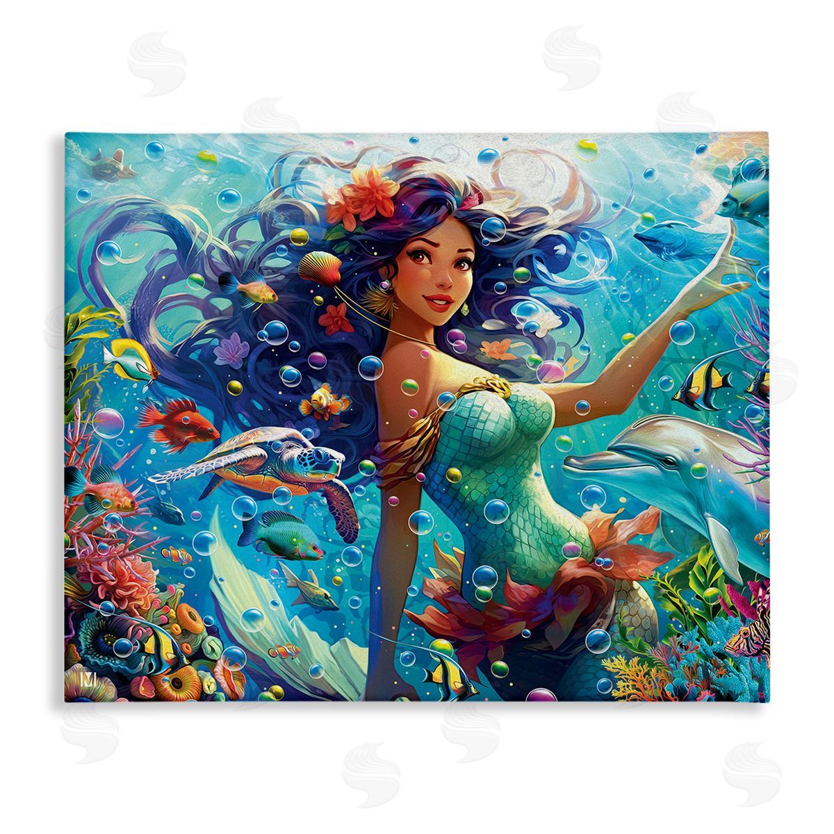 Michael David Ward Mermaid & Marine Animals Canvas Wall Art Print