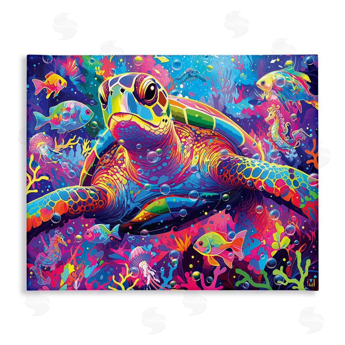 Michael David Ward Modern Underwater Animals Canvas Wall Art Print