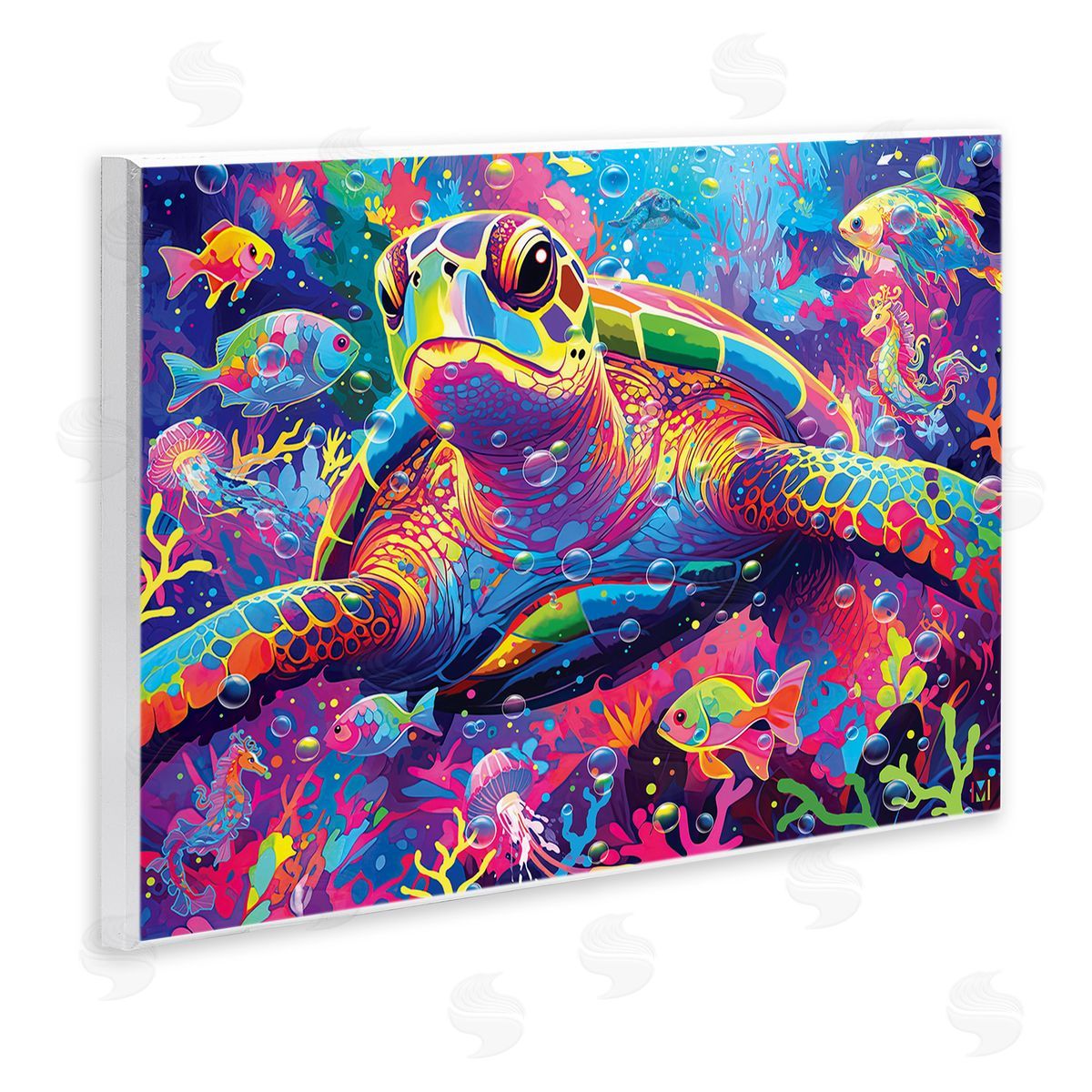Michael David Ward Modern Underwater Animals Wooden Wall Plaque Art Print