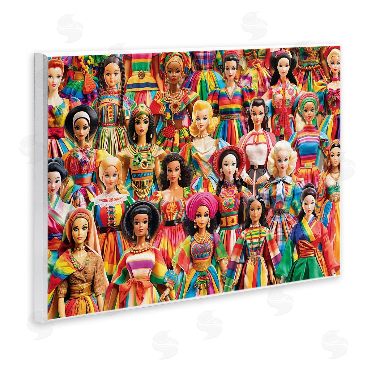 Michael David Ward Various Cultural Dolls Wooden Wall Plaque Art Print