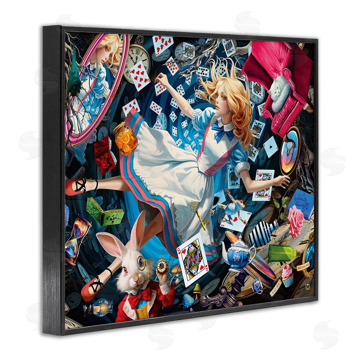 Michael David Ward Storybook Tale Collage Black Framed Giclee Wall Art Print