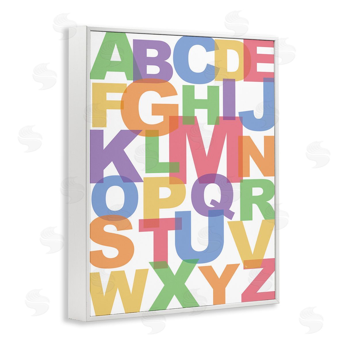 Martina Pavlova Rainbow Alphabet Typography White Framed Giclee Wall Art Print