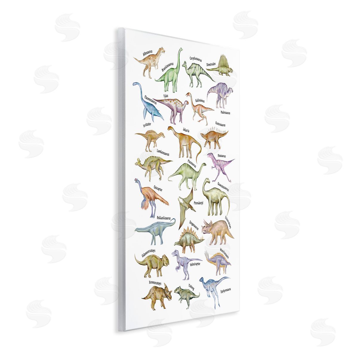 Ziwei Li Educational Ancient Dinosaurs Wooden Wall Plaque Art Print