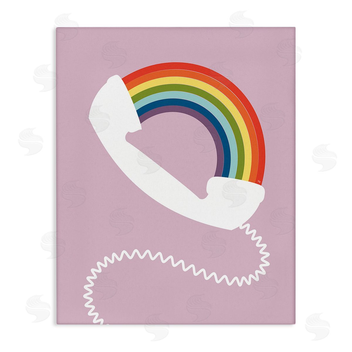 Martina Pavlova Modern Rainbow Telephone Canvas Wall Art Print