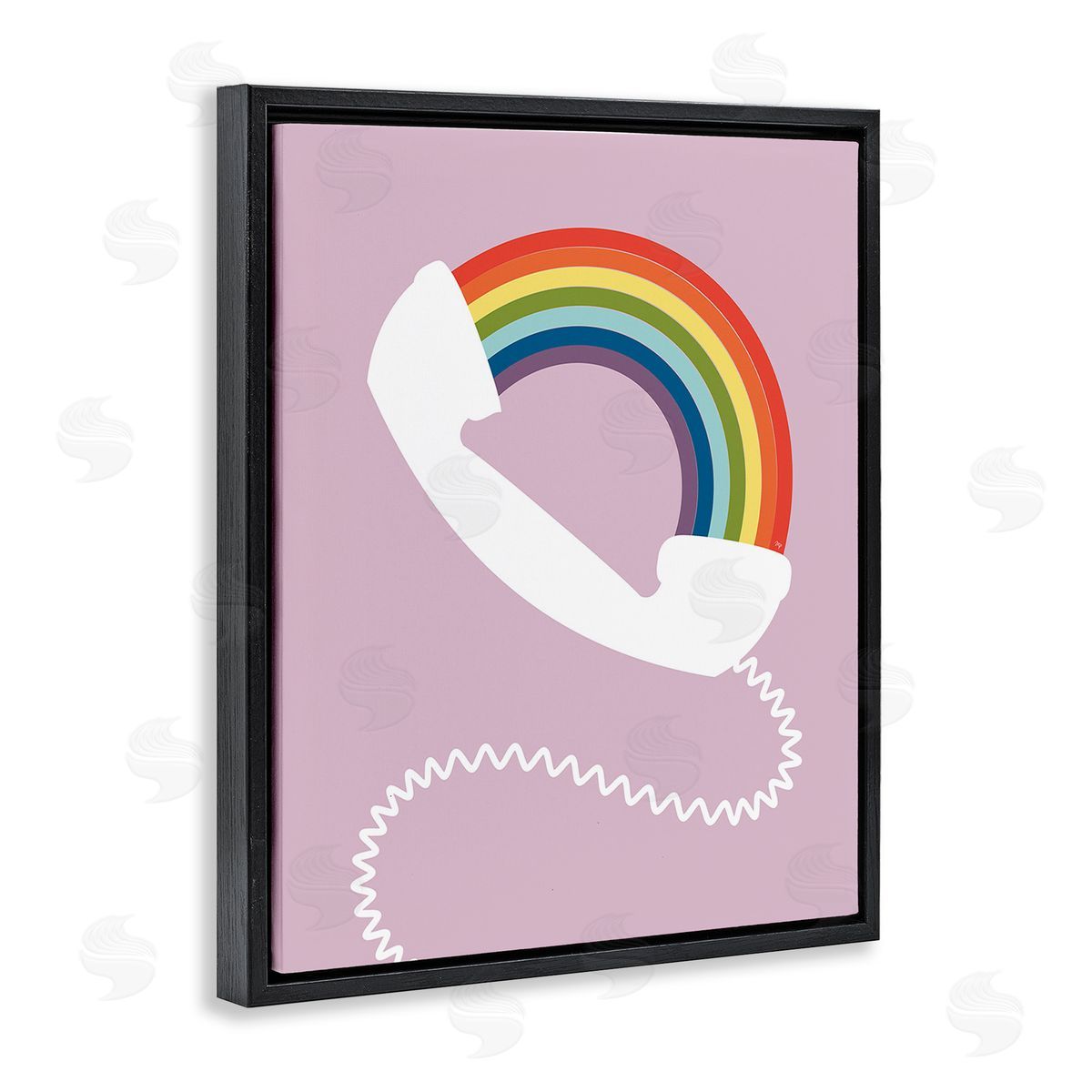 Martina Pavlova Modern Rainbow Telephone Black Floating Frame Canvas Wall Art Print