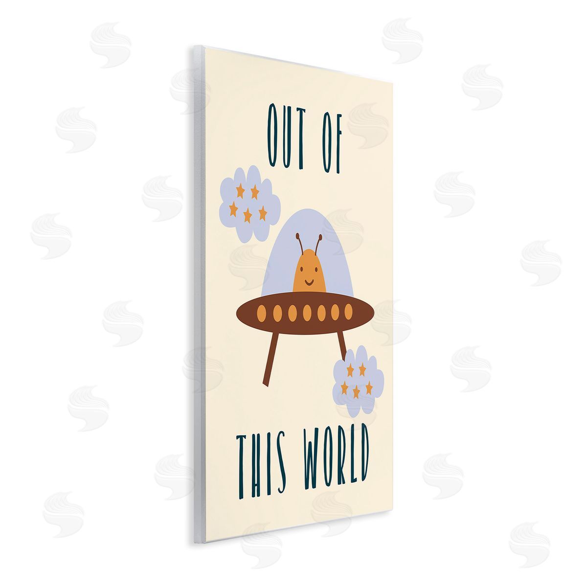 Stupell Studio Alien Spaceship Phrase Wooden Wall Plaque Art Print