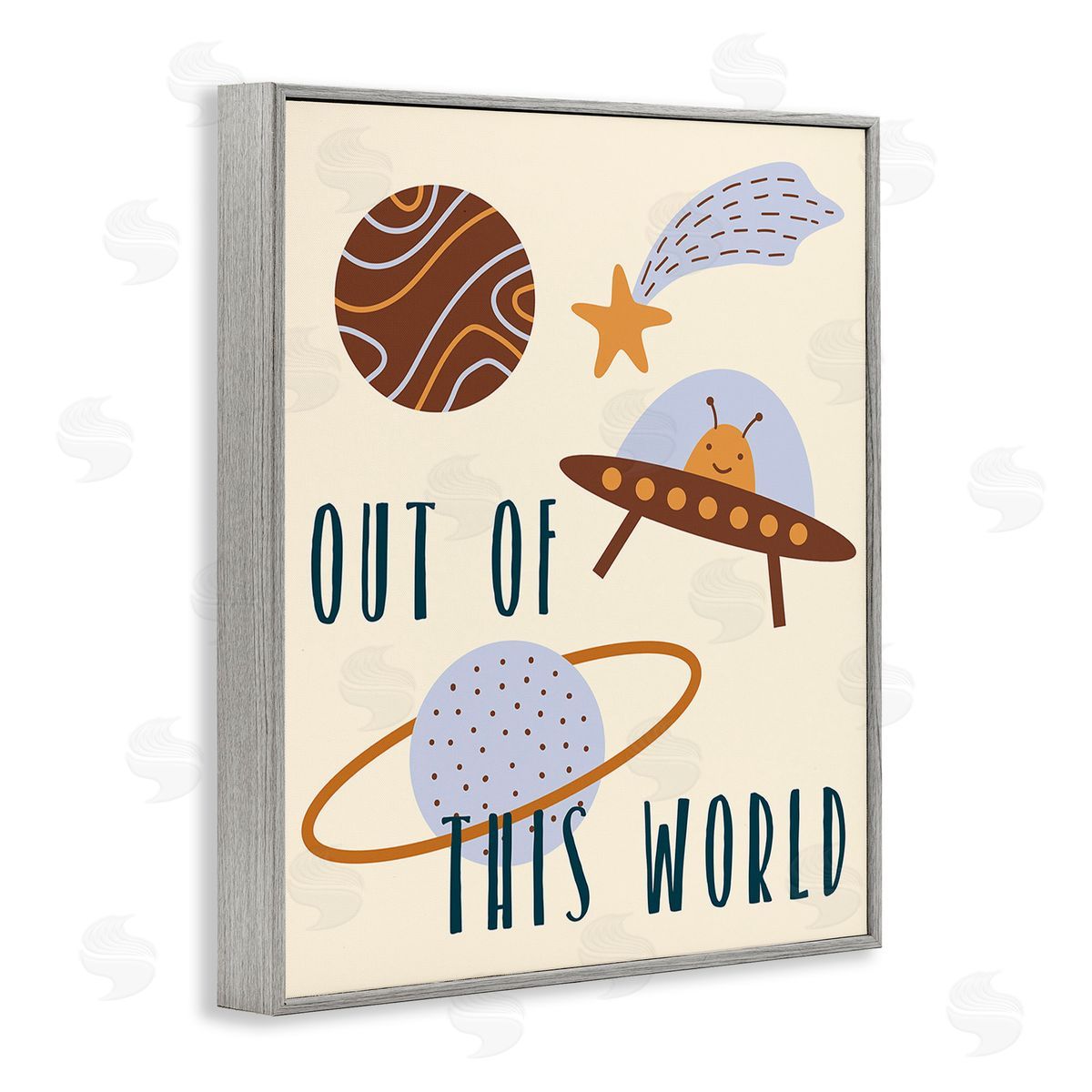 Stupell Studio Out Of This World Alien Gray Framed Giclee Wall Art Print