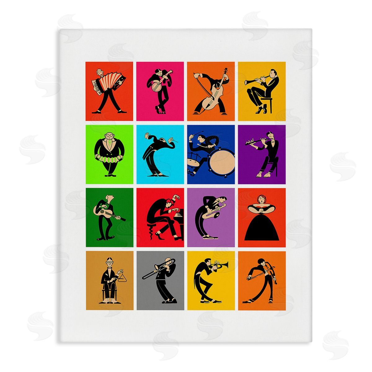 Mark Rogan Modern Orchestra Musicians Canvas Wall Art Print