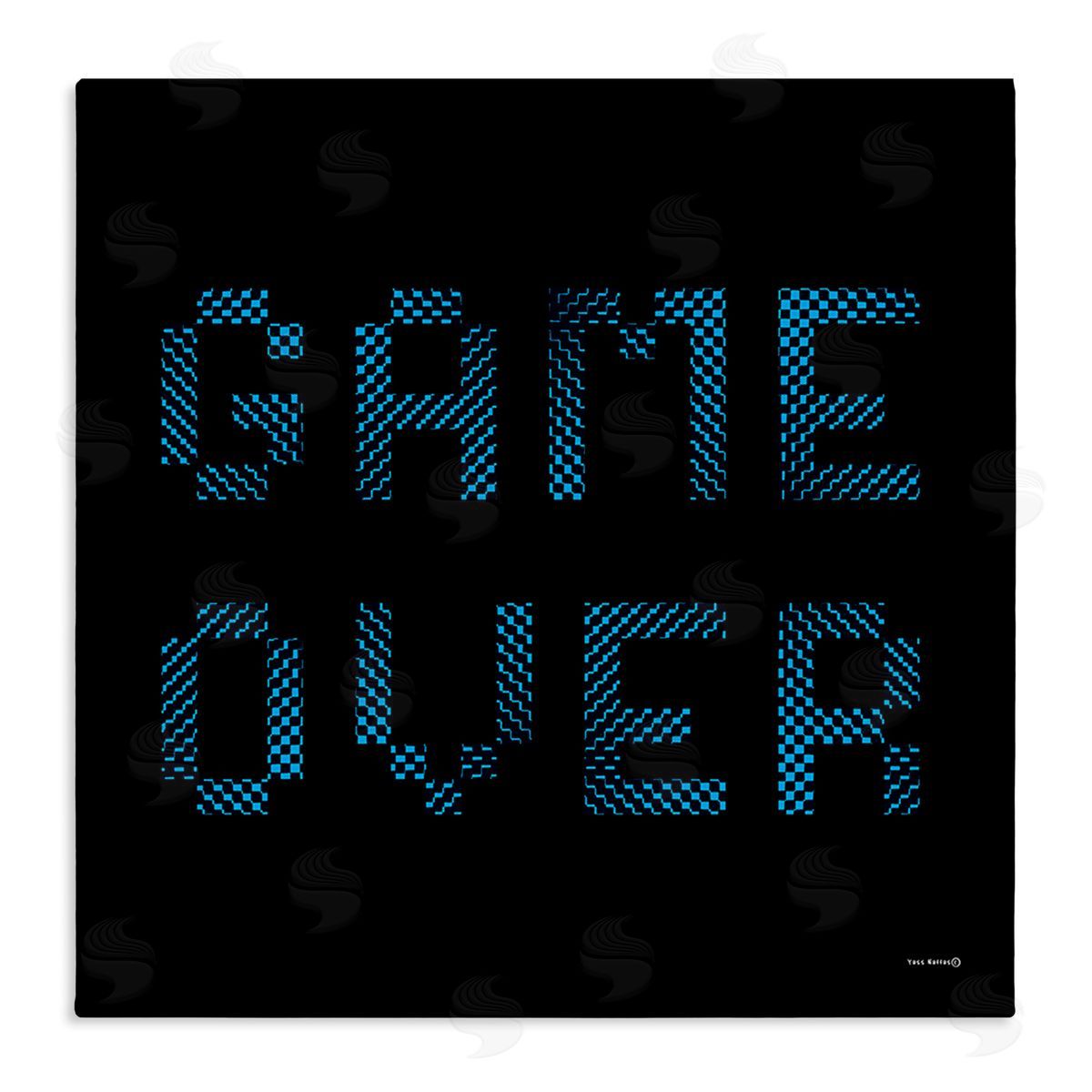 Yass Naffas Designs Game Over Pixel Phrase Canvas Wall Art Print